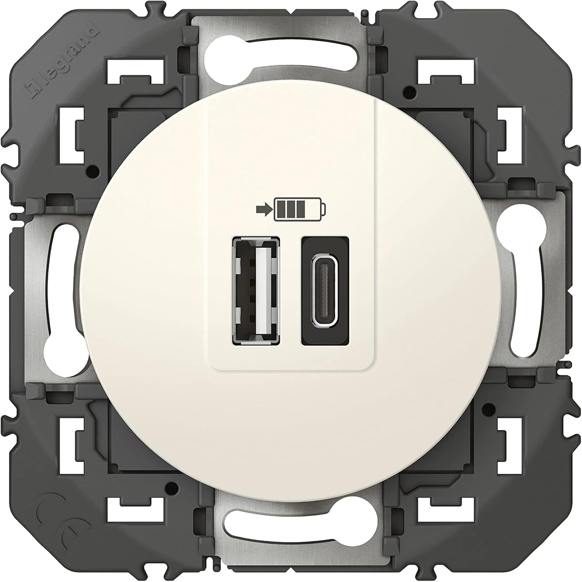 USB-A USB-C Doppel-Ladesteckdose LEGRAND Dooxie 3A