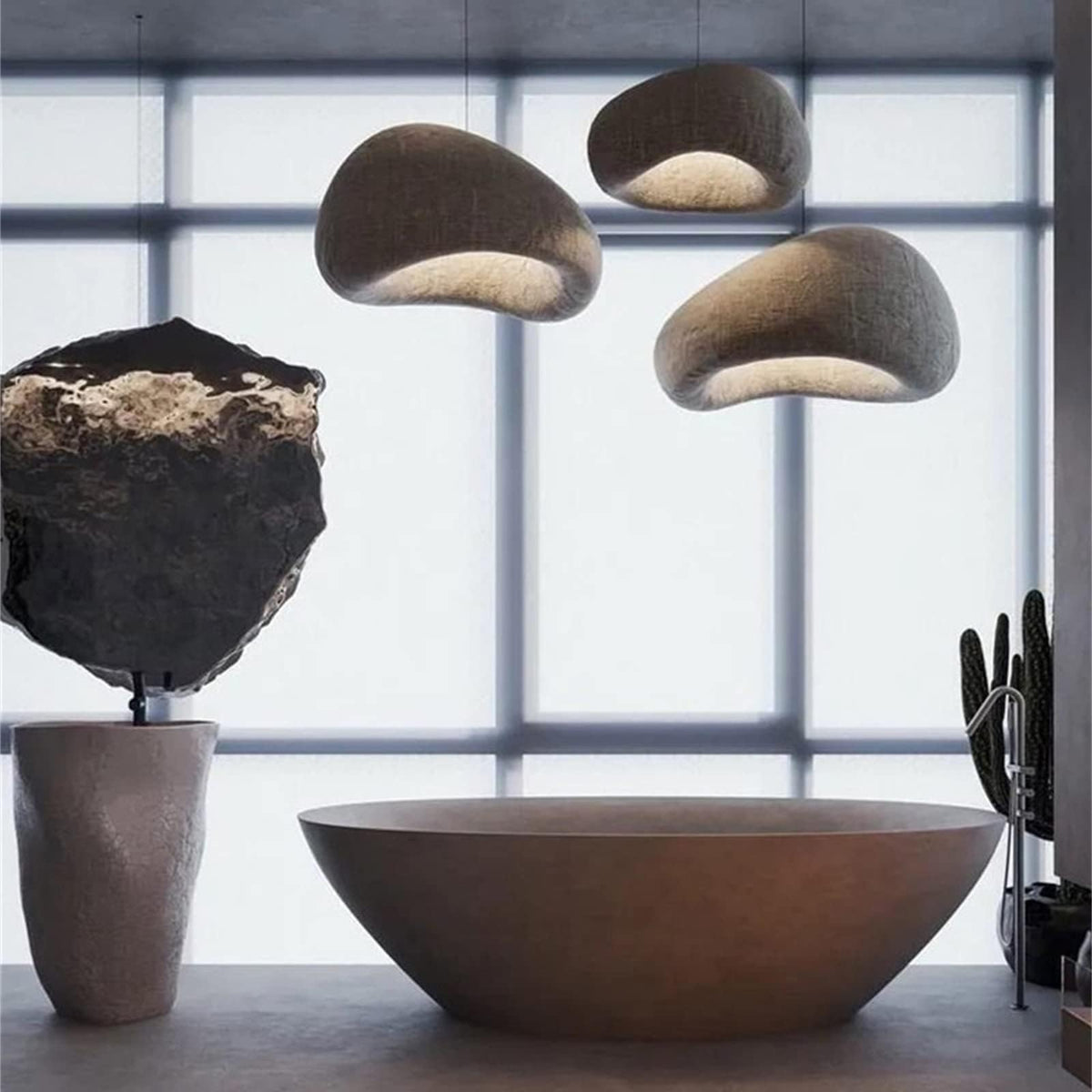 Lustre Wabi-Sabi Nid d'Oiseau 3 Têtes E27