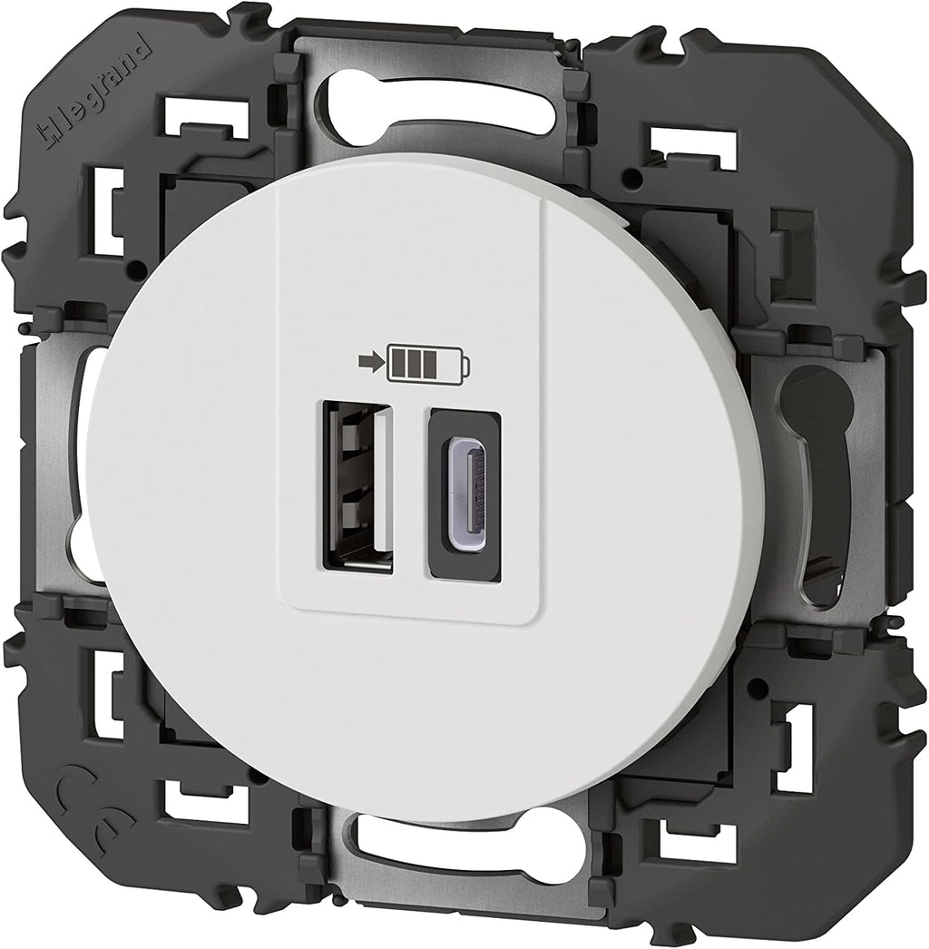 USB-A USB-C Doppel-Ladesteckdose LEGRAND Dooxie 3A