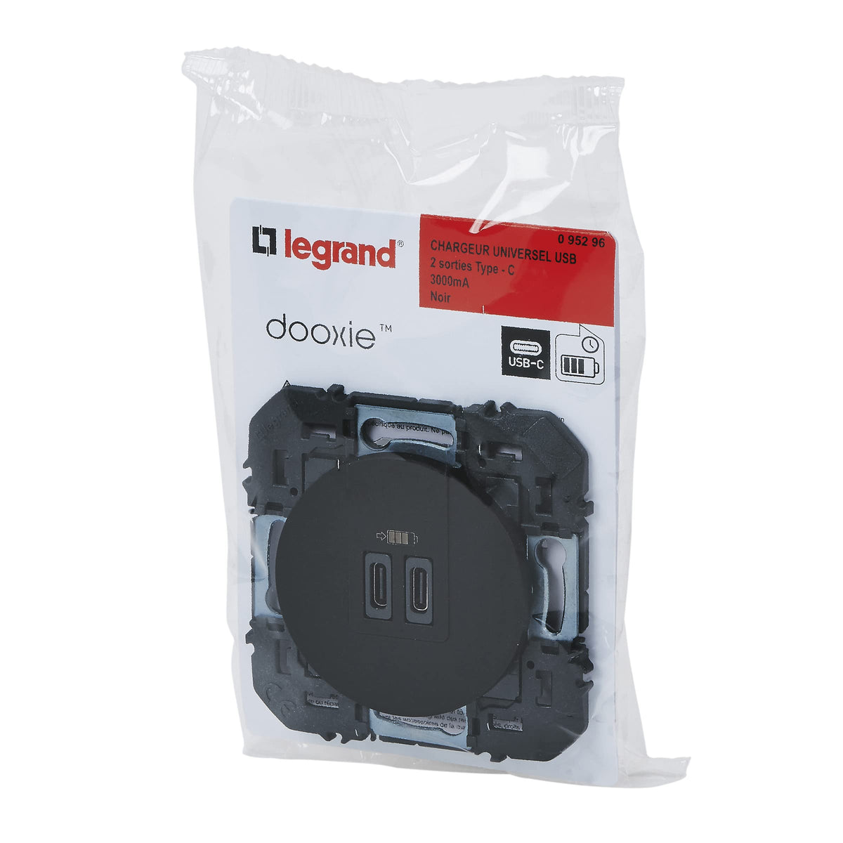 USB-A USB-C Doppel-Ladesteckdose LEGRAND Dooxie 3A
