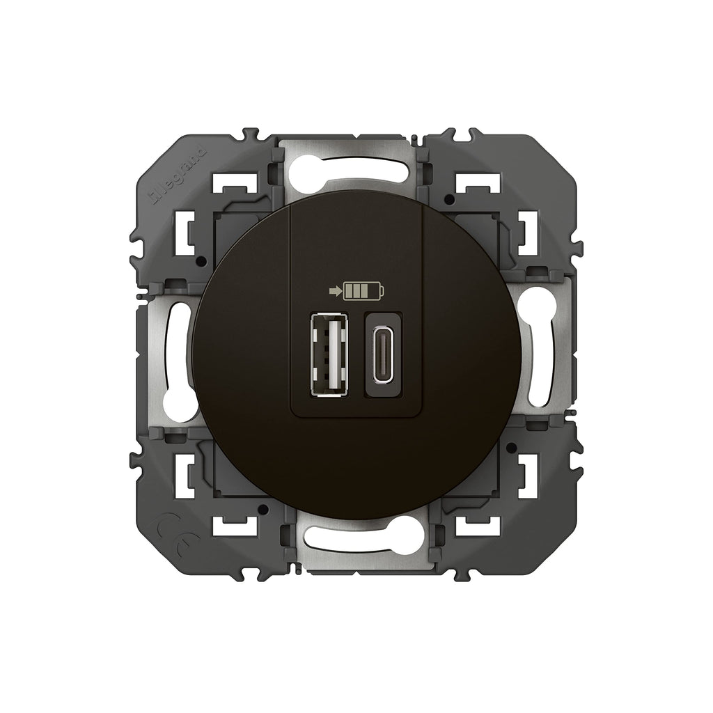 USB-A USB-C Doppel-Ladesteckdose LEGRAND Dooxie 3A