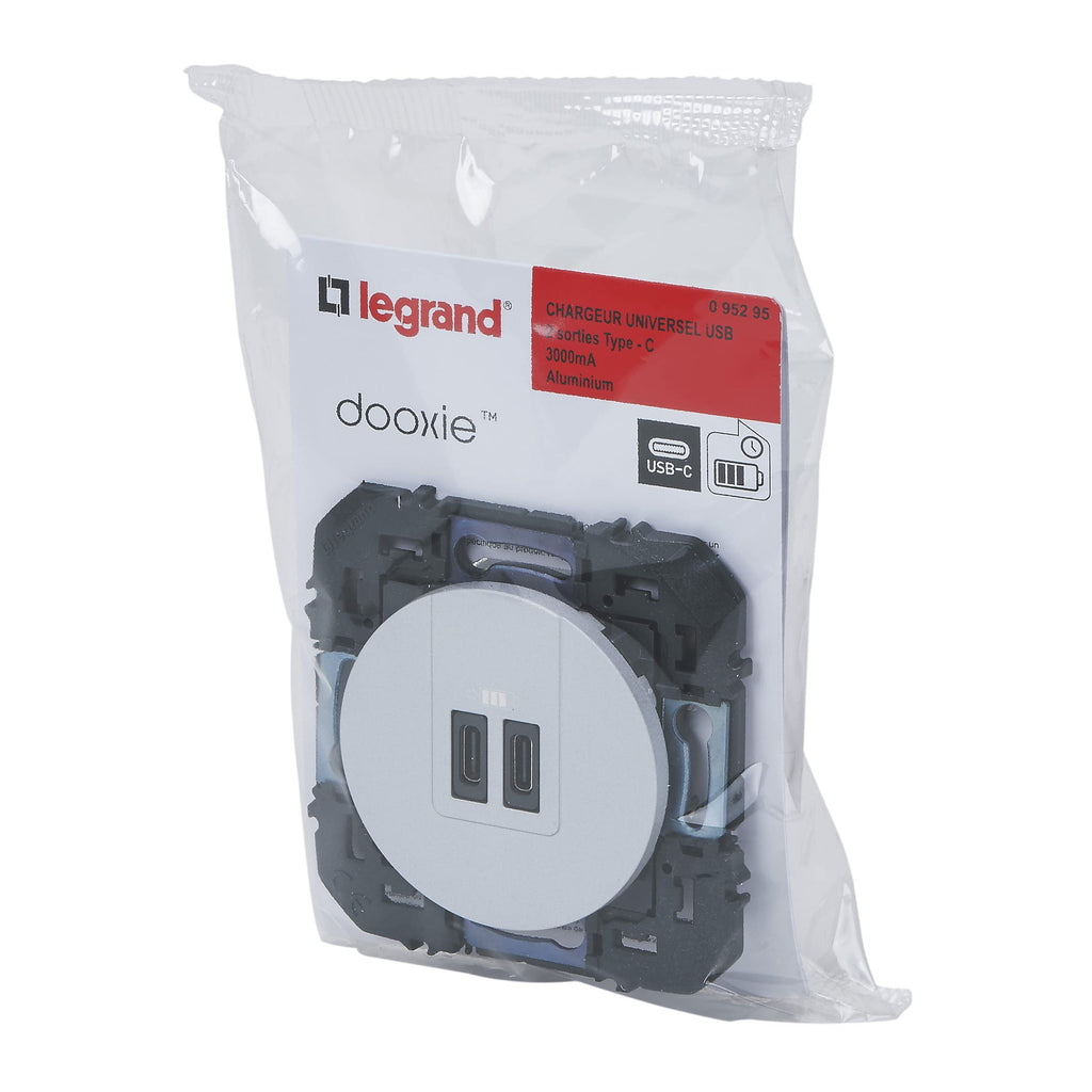 USB-A USB-C Doppel-Ladesteckdose LEGRAND Dooxie 3A