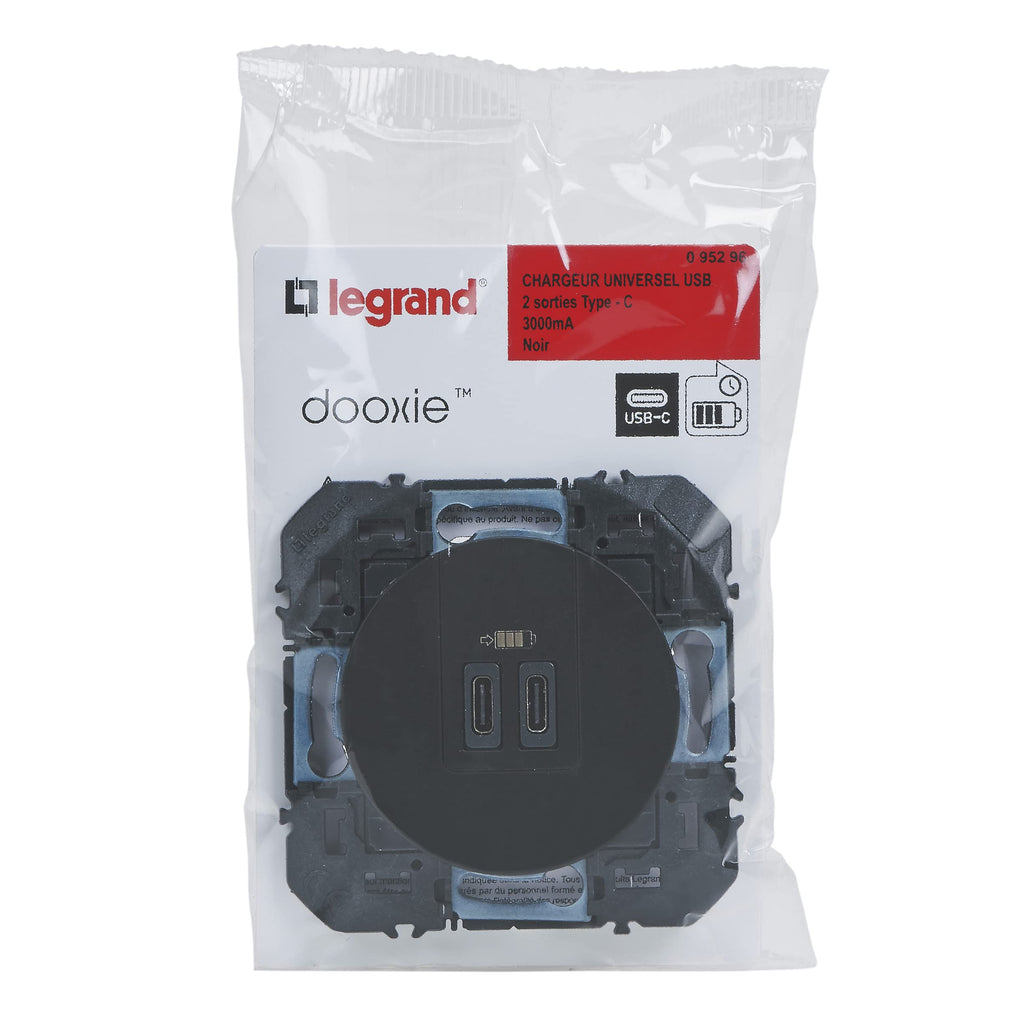 USB-A USB-C Doppel-Ladesteckdose LEGRAND Dooxie 3A