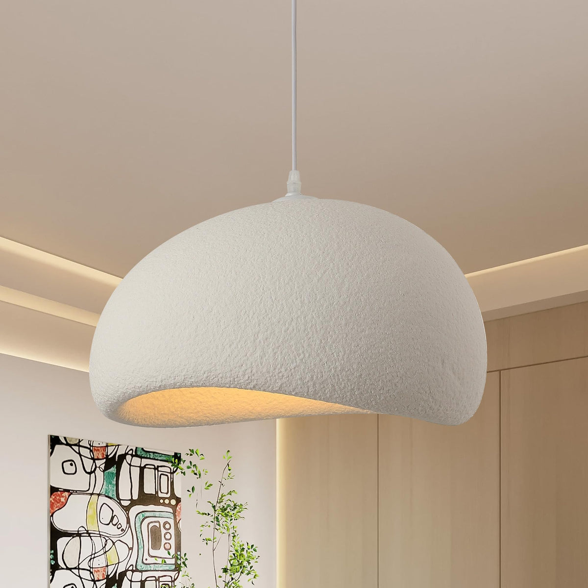 Lustre Wabi-Sabi Nid d'Oiseau 3 Têtes E27