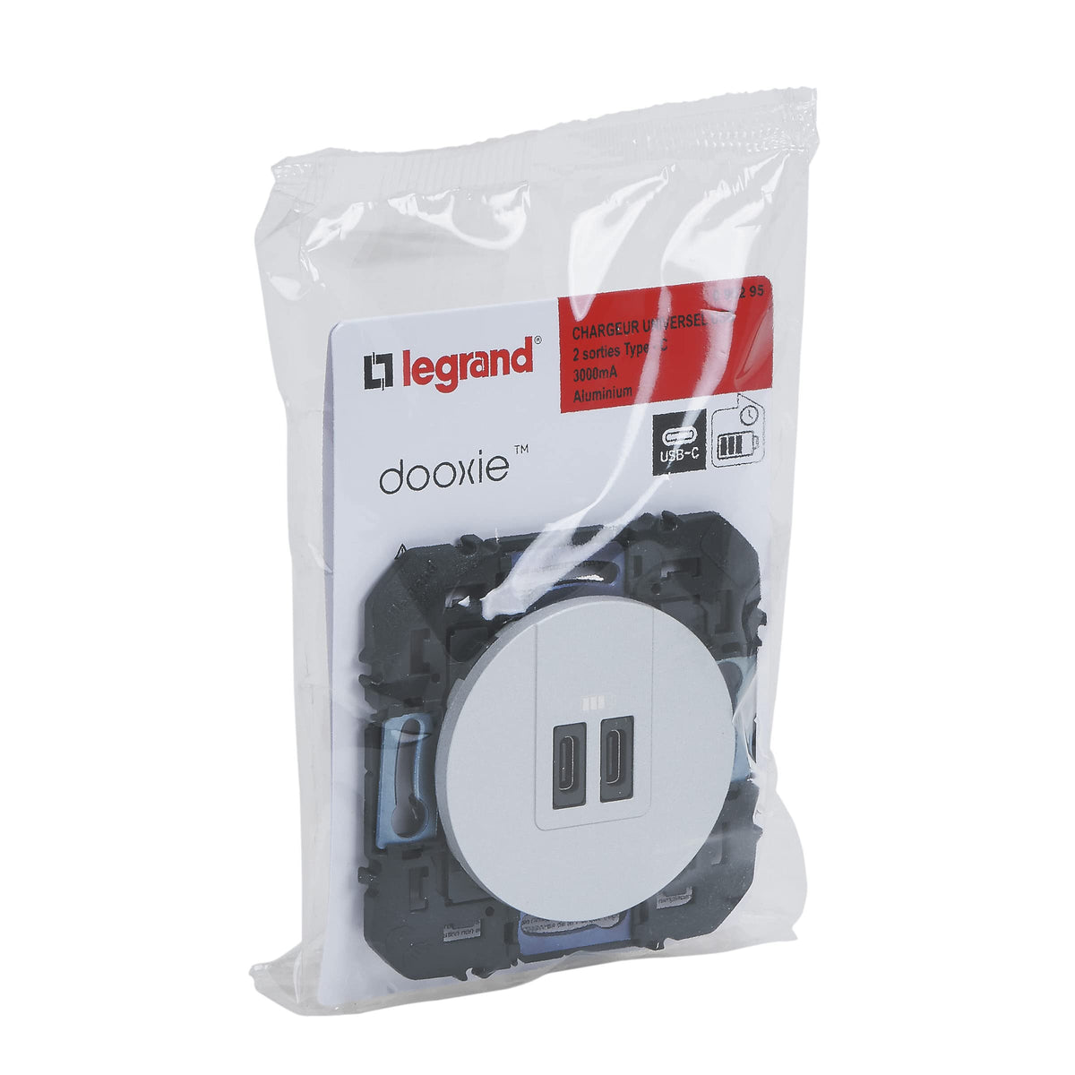 Prise Double Chargeur USB-A USB-C LEGRAND Dooxie 3A