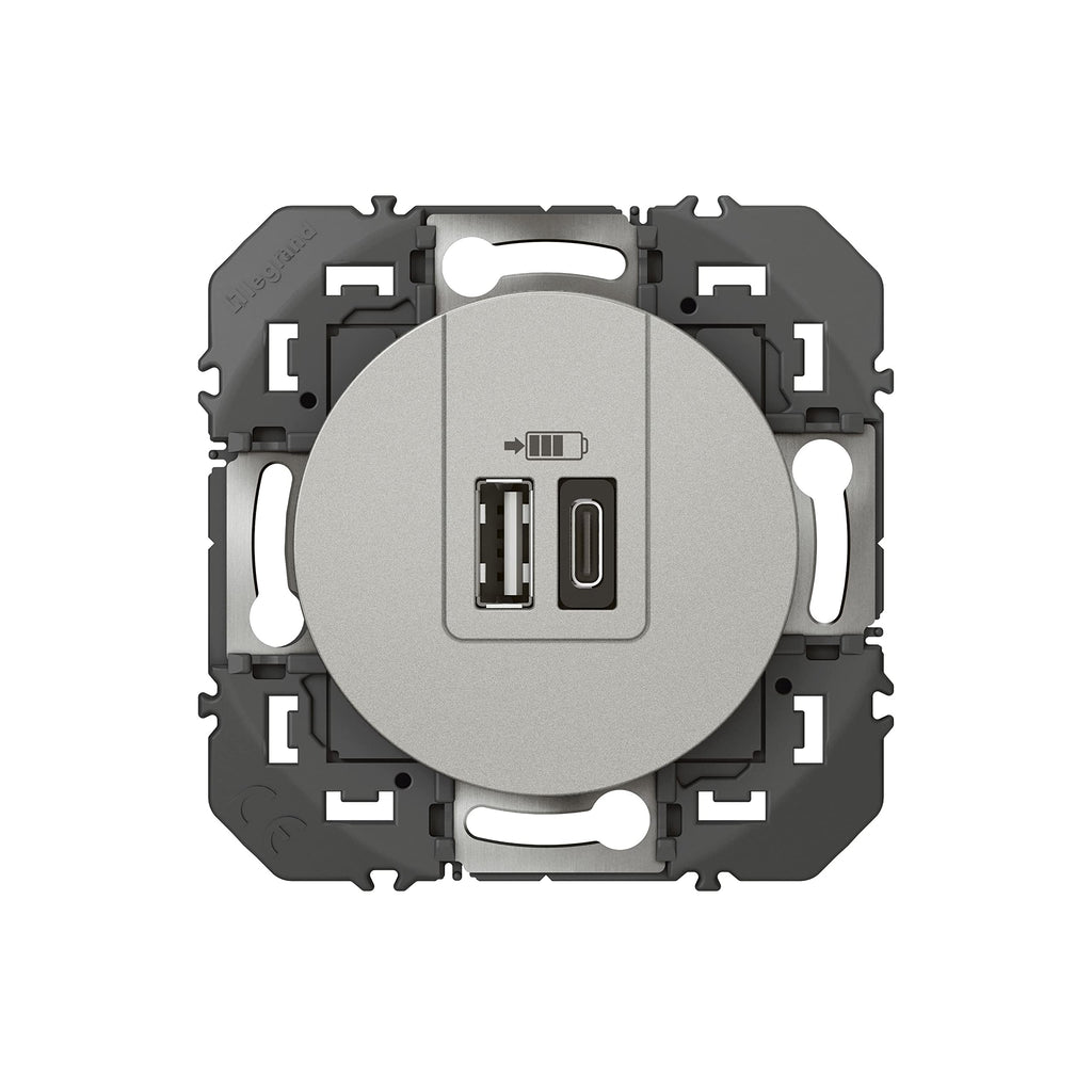 USB-A USB-C Doppel-Ladesteckdose LEGRAND Dooxie 3A